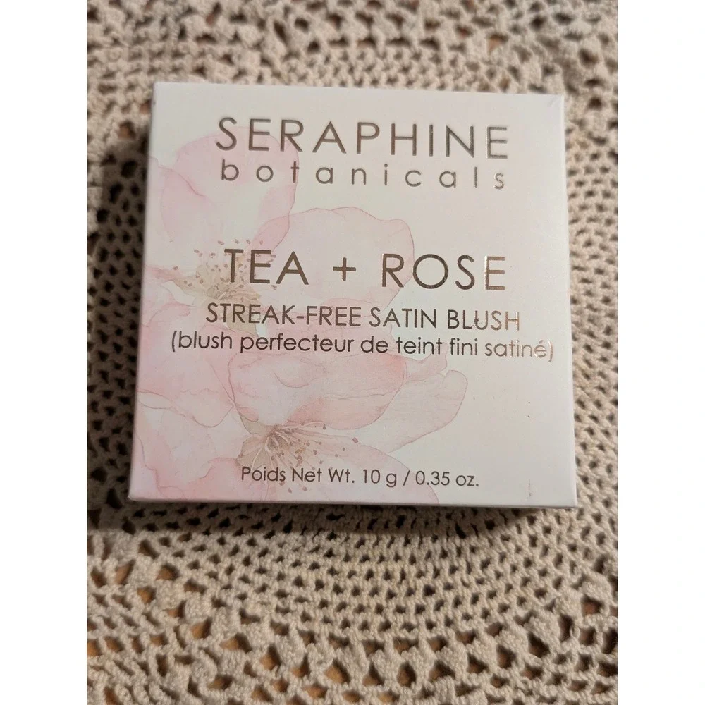 NIB Seraphine Botanicals Tea + Rose Satin Blush Fresh Apricot 10g Talc-Free